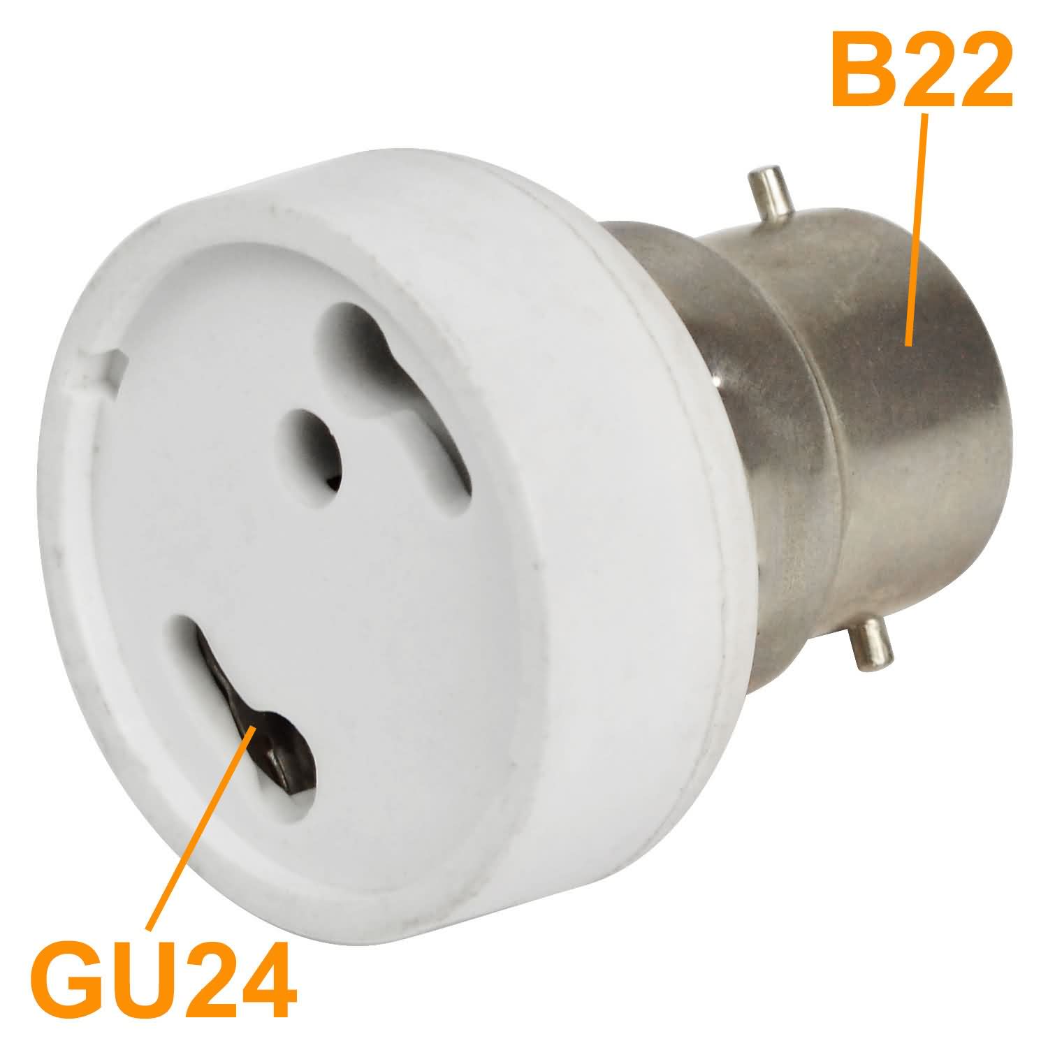 B22 to GU24 Socket Base LED Halogen CFL Light Bulb Lamp Adapter Converter Holder 